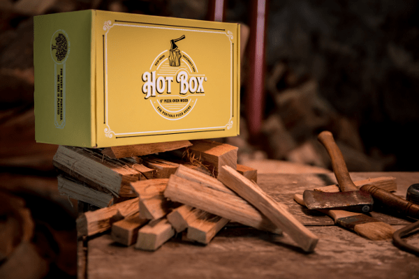 Profile view of a box of Hot Box Cooking Wood